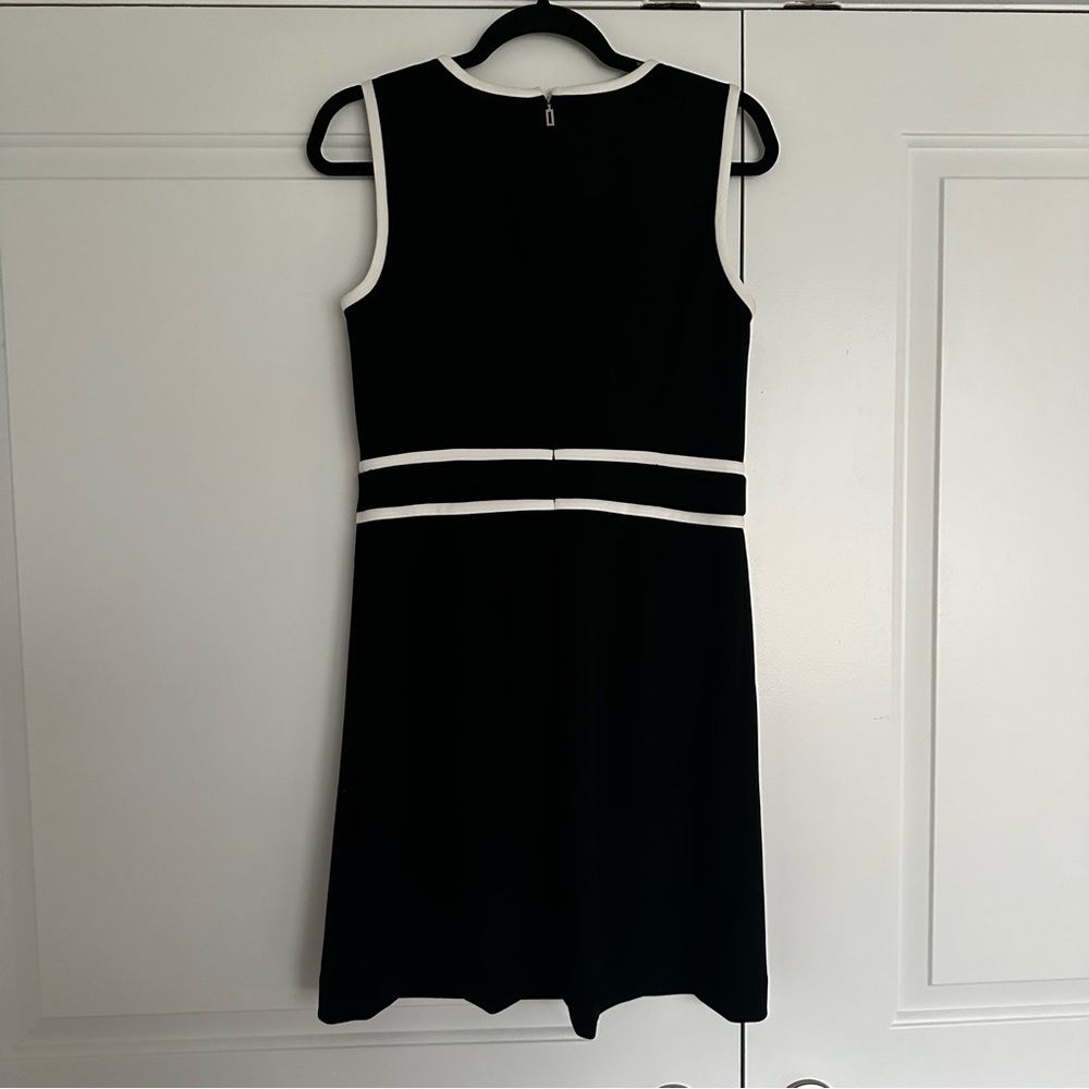 Karl Lagerfeld Black and White Contrast Trim Dress - Picture 3 of 8